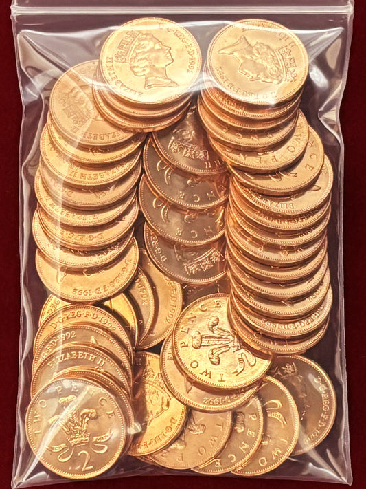 【イギリス】2ペンス 硬貨 50枚組 1992［C-0000732］