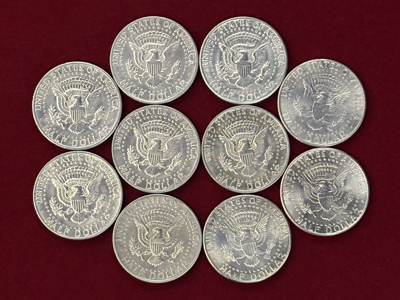 【アメリカ】ケネディ 1/2ドル 白銅貨 10枚組［C-0000738］