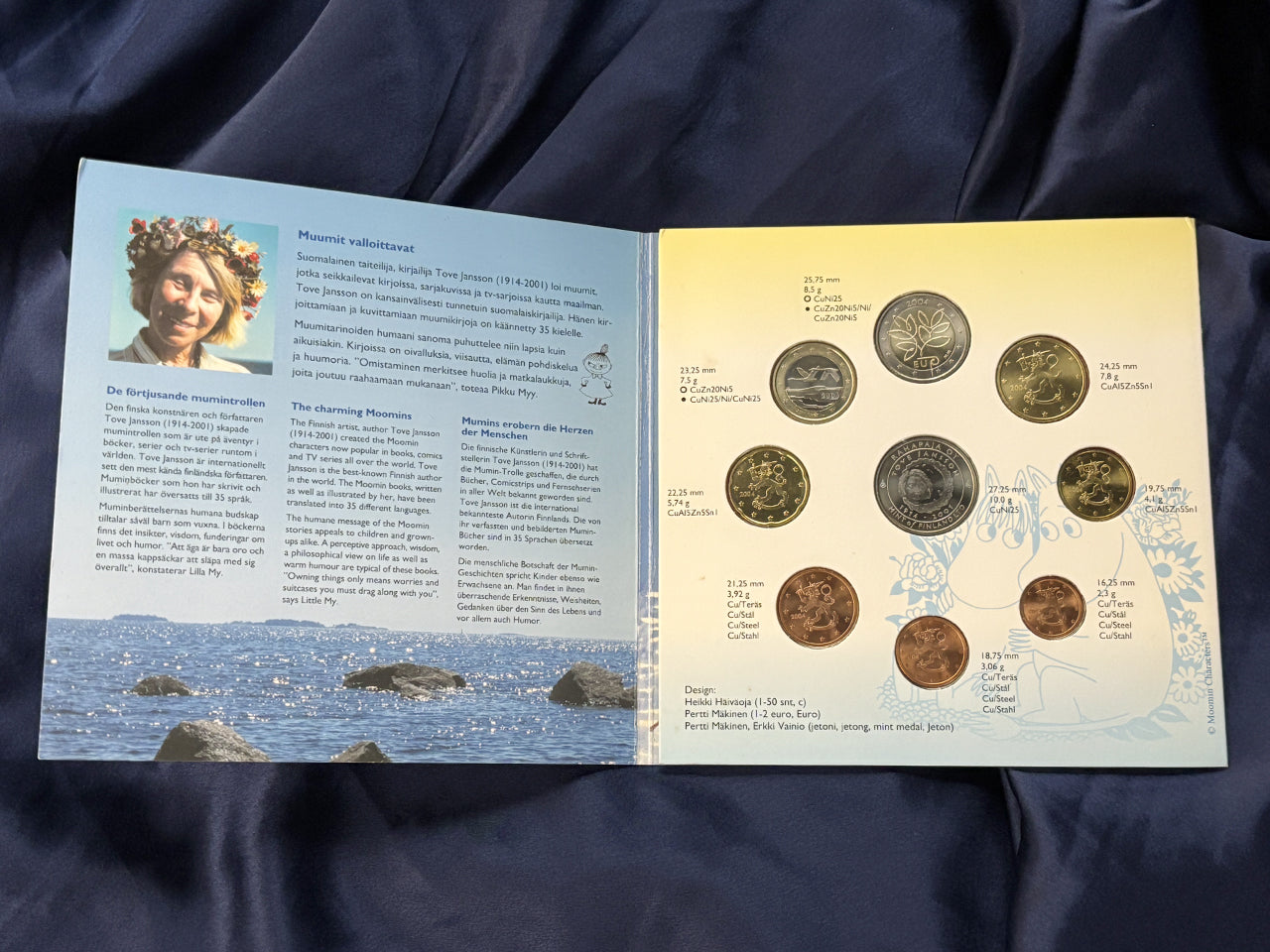 フィンランド】ムーミン ミントセット コイン8枚＋メダル1枚組 2004［C