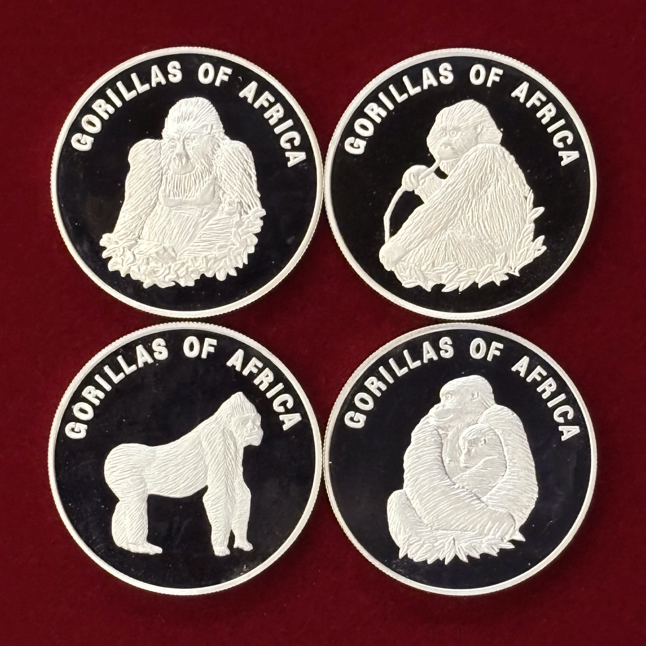 [Uganda] African Gorilla Coin Set, Proof, Set of 4, 2002 [C-0000777]