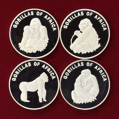 [Uganda] African Gorilla Coin Set, Proof, Set of 4, 2002 [C-0000777]
