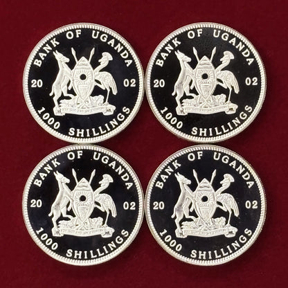 [Uganda] African Gorilla Coin Set, Proof, Set of 4, 2002 [C-0000777]