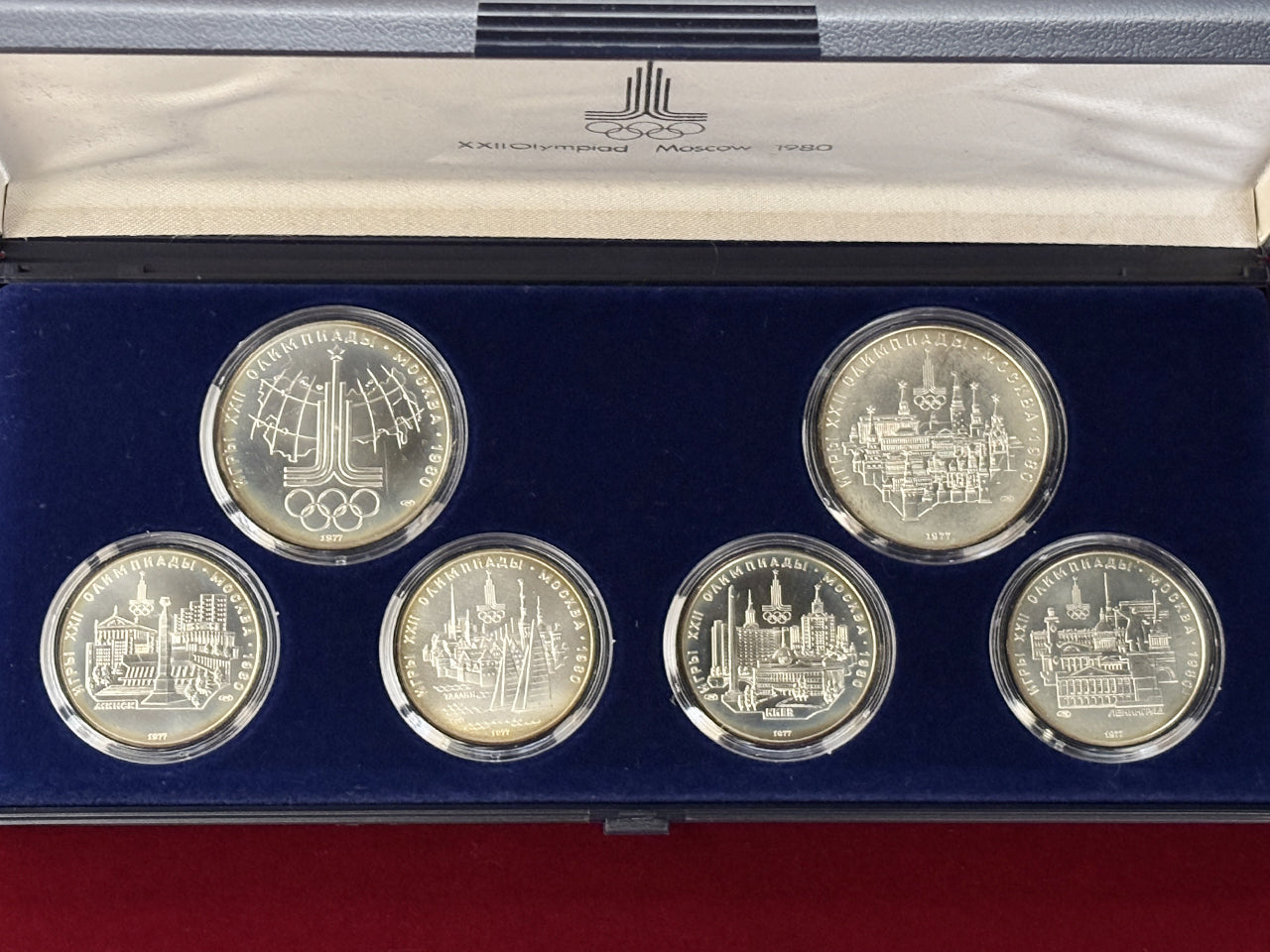 [Russia] Silver coin set commemorating the 1977 Moscow Olympics, set of 6 [C-0000046]