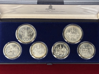 [Russia] Silver coin set commemorating the 1977 Moscow Olympics, set of 6 [C-0000046]
