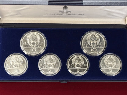 [Russia] Silver coin set commemorating the 1977 Moscow Olympics, set of 6 [C-0000046]