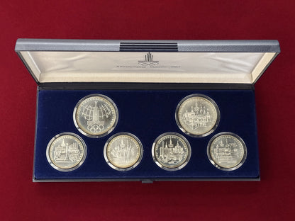 [Russia] Silver coin set commemorating the 1977 Moscow Olympics, set of 6 [C-0000046]