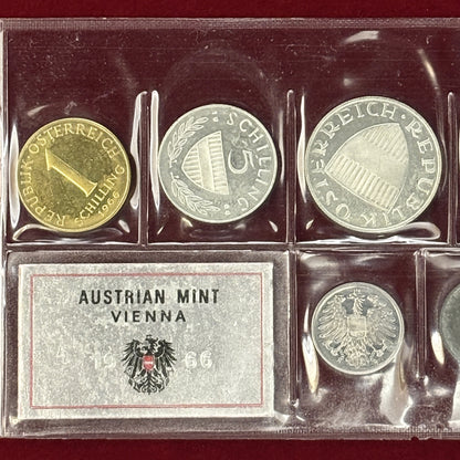 [Austria] Proof set, 9 coins including silver coins, 1966 [C-0000005]