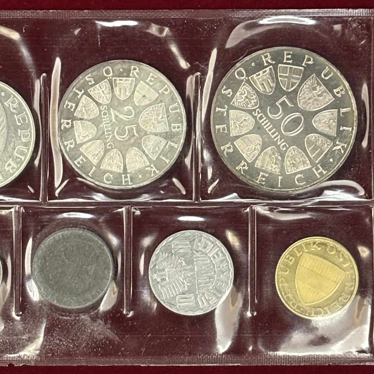 [Austria] Proof set, 9 coins including silver coins, 1966 [C-0000005]