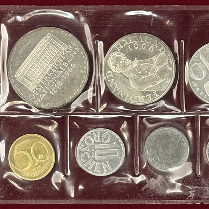 [Austria] Proof set, 9 coins including silver coins, 1966 [C-0000005]