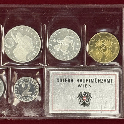 [Austria] Proof set, 9 coins including silver coins, 1966 [C-0000005]