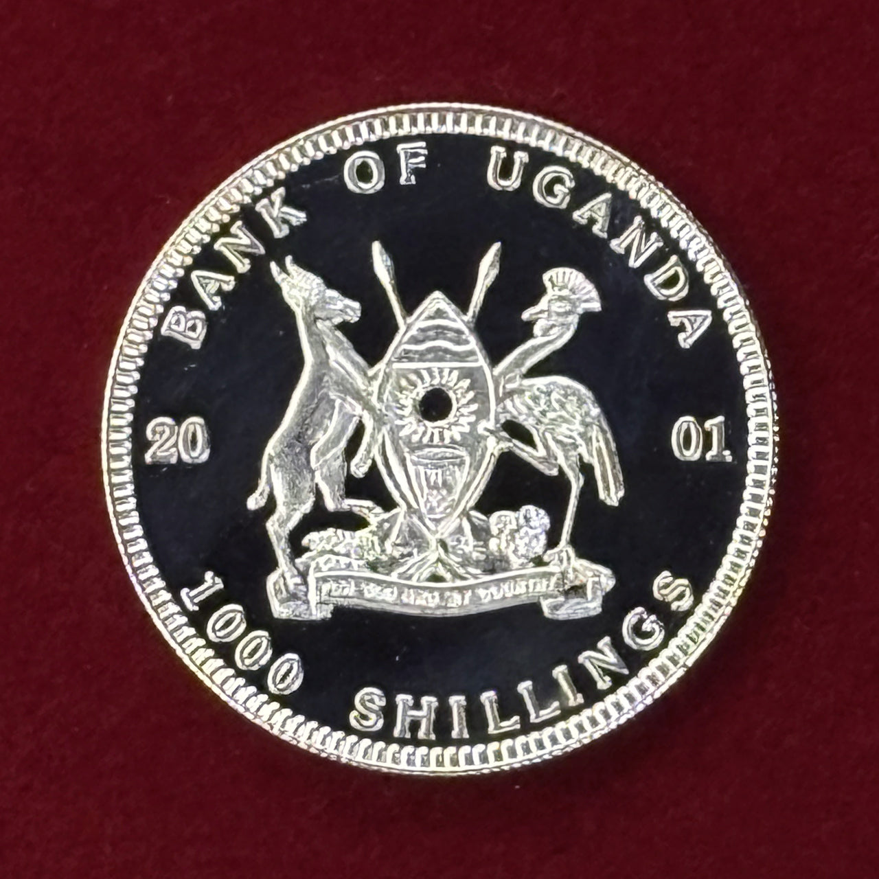 Price Reduced [Uganda] African Animal Rhino 1000 Shilling Proof 2001 [C-0000785]