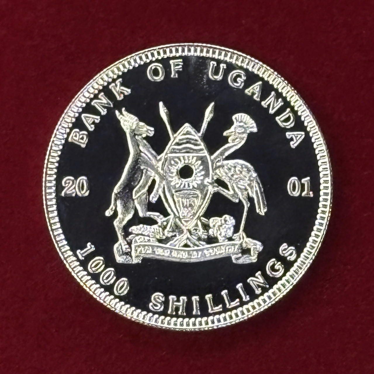 Price Reduced [Uganda] African Animal Lion 1000 Shilling Proof 2001 [C-0000786]