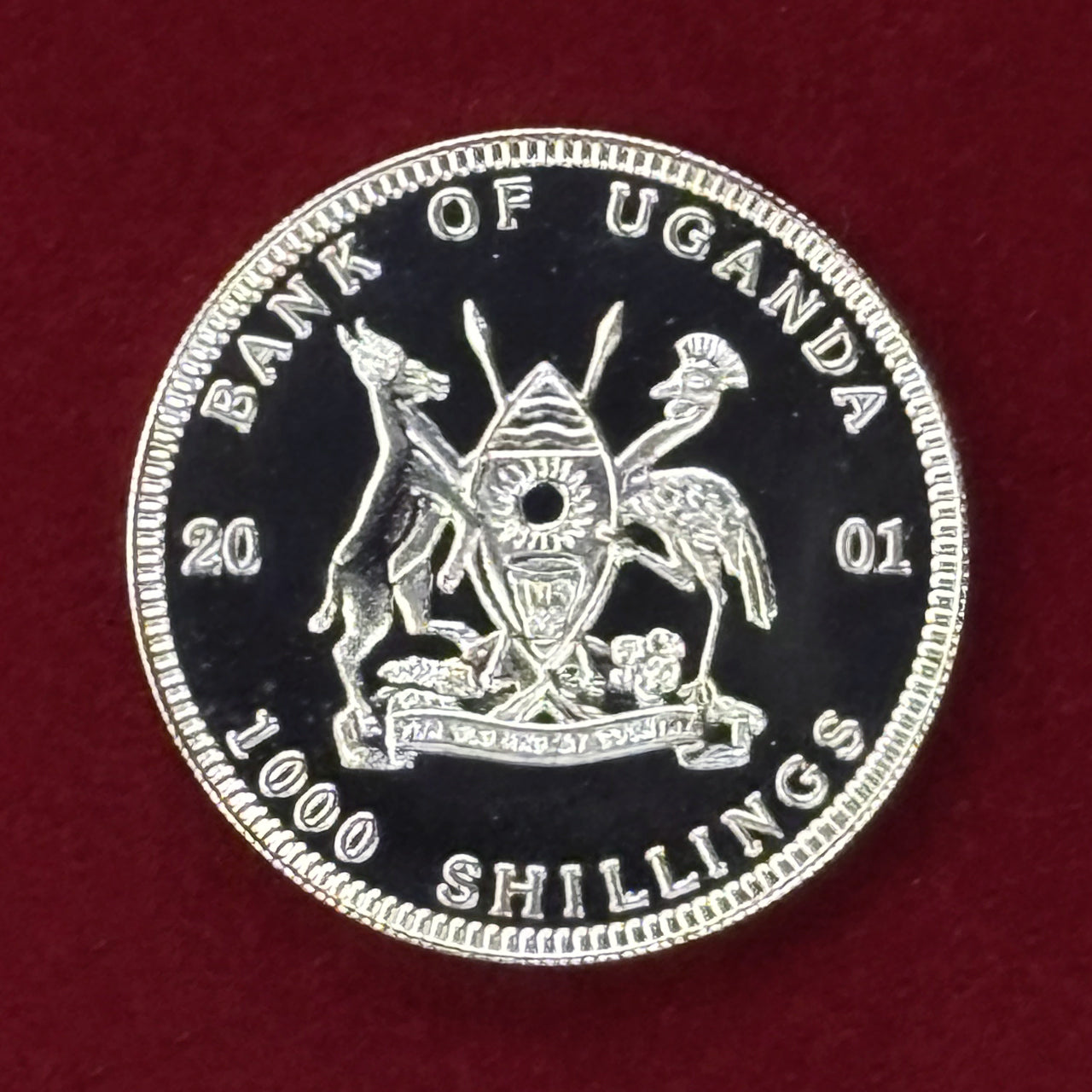 Price Reduced [Uganda] African Animal Elephant 1000 Shilling Proof 2001 [C-0000788]