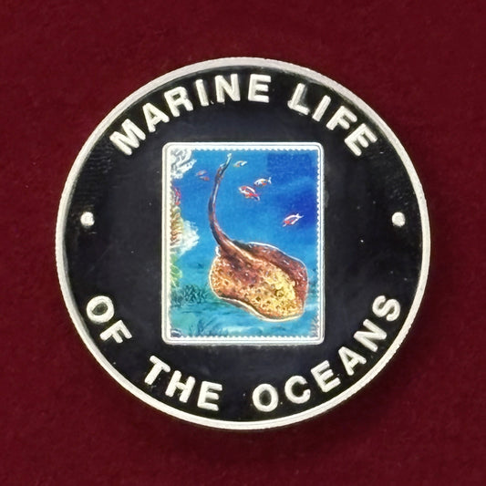 【ウガンダ】海の生き物 アカエイ 1000シリング プルーフ 2002［C-0000791］