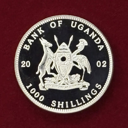 Price Reduced [Uganda] Sea Creature Stingray 1000 Shilling Proof 2002 [C-0000791]