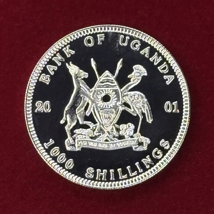 Price Reduced [Uganda] Sea Creature Seal 1000 Shilling Proof 2002 [C-0000792]