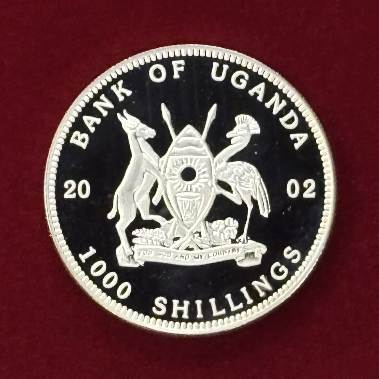 Price Reduced [Uganda] Sea Creature Octopus 1000 Shillings Proof 2002 [C-0000794]