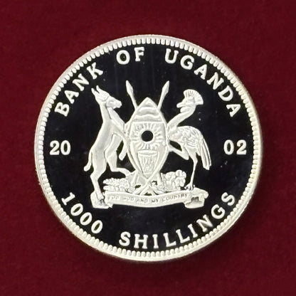 Price Reduced [Uganda] Sea Creature Octopus 1000 Shillings Proof 2002 [C-0000794]