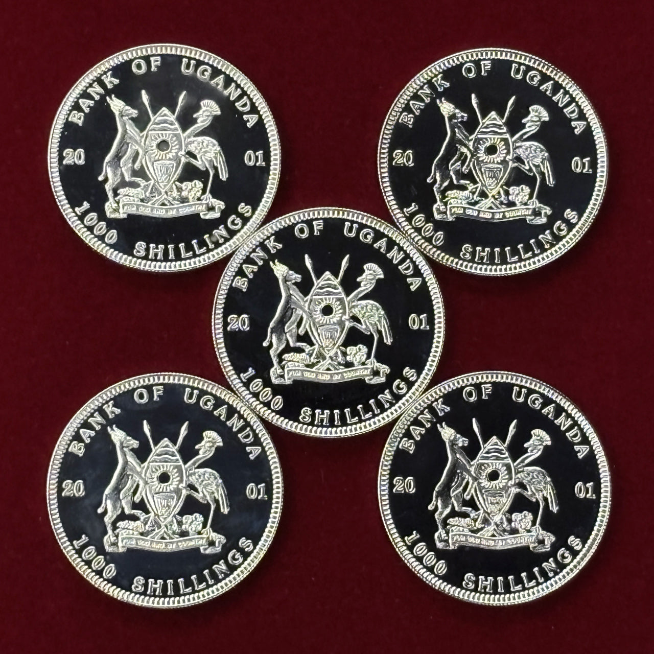 Price Reduced [Uganda] African Animals Coin Set, Proof, Set of 5, 2001 [C-0000797]