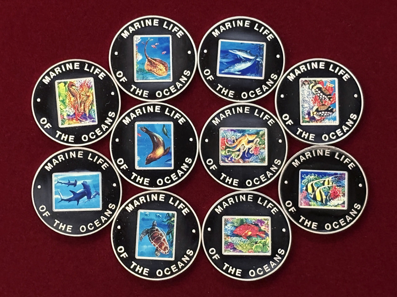 Price Reduced [Uganda] Sea Creatures Coin Set, Proof, 10-Piece Set, 2002 [C-0000798]