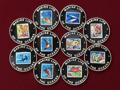 Price Reduced [Uganda] Sea Creatures Coin Set, Proof, 10-Piece Set, 2002 [C-0000798]