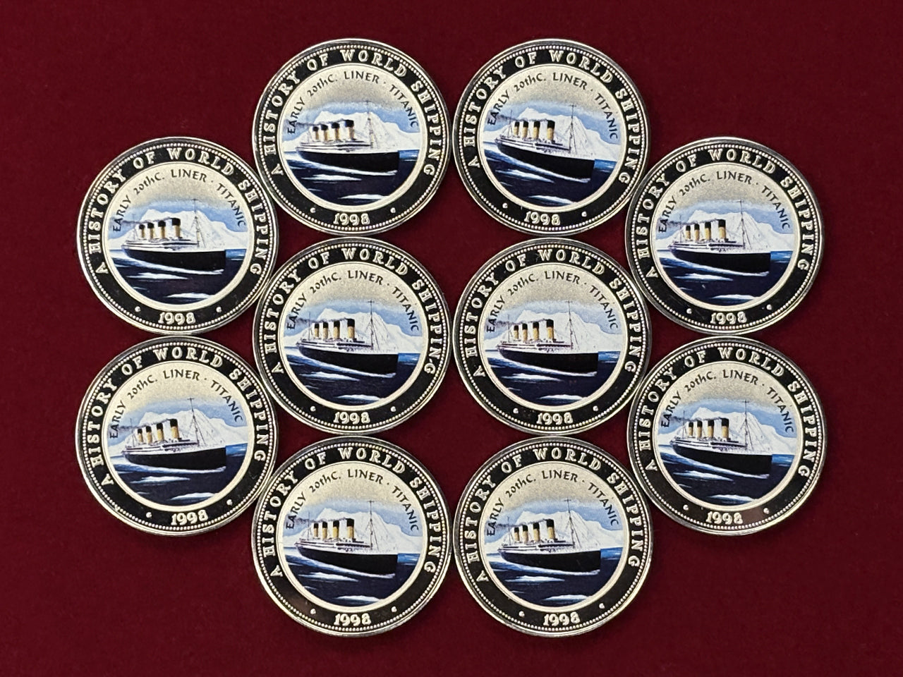 [Somalia] Titanic 25 Shilling Cupronickel Coin, Set of 10, 1998 [C-0000805]