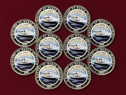 [Somalia] Titanic 25 Shilling Cupronickel Coin, Set of 10, 1998 [C-0000805]