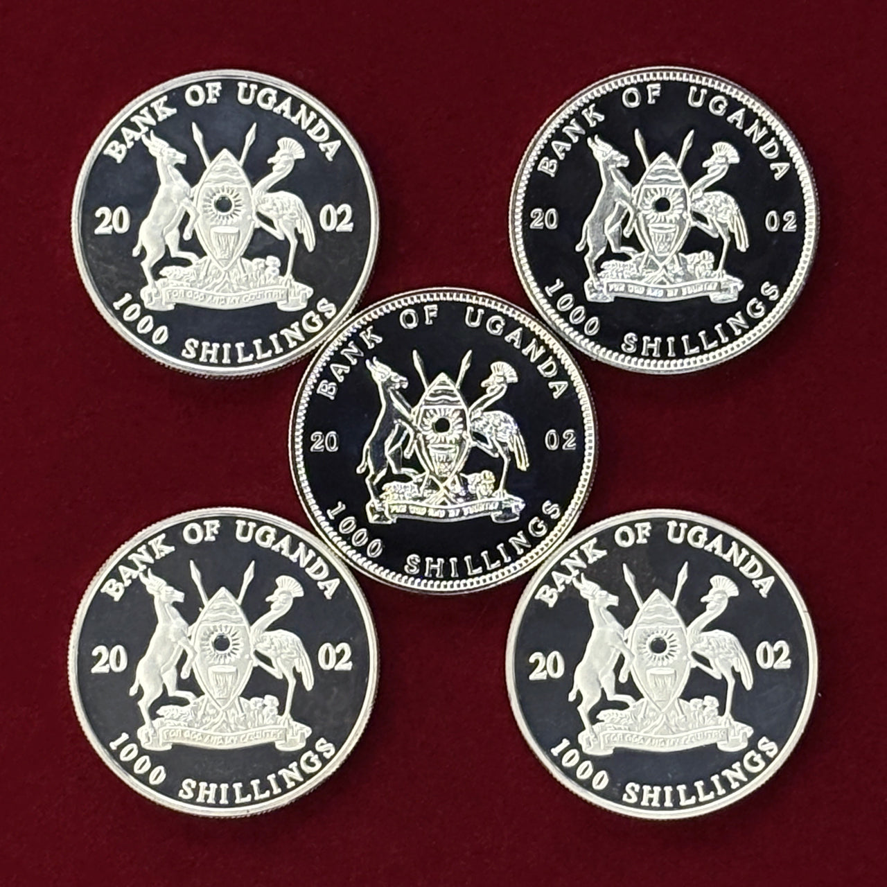 Price Reduced [Uganda] FIFA World Cup Korea/Japan Coin Set, Proof, 5-Piece Set, 2002 [C-0000821]