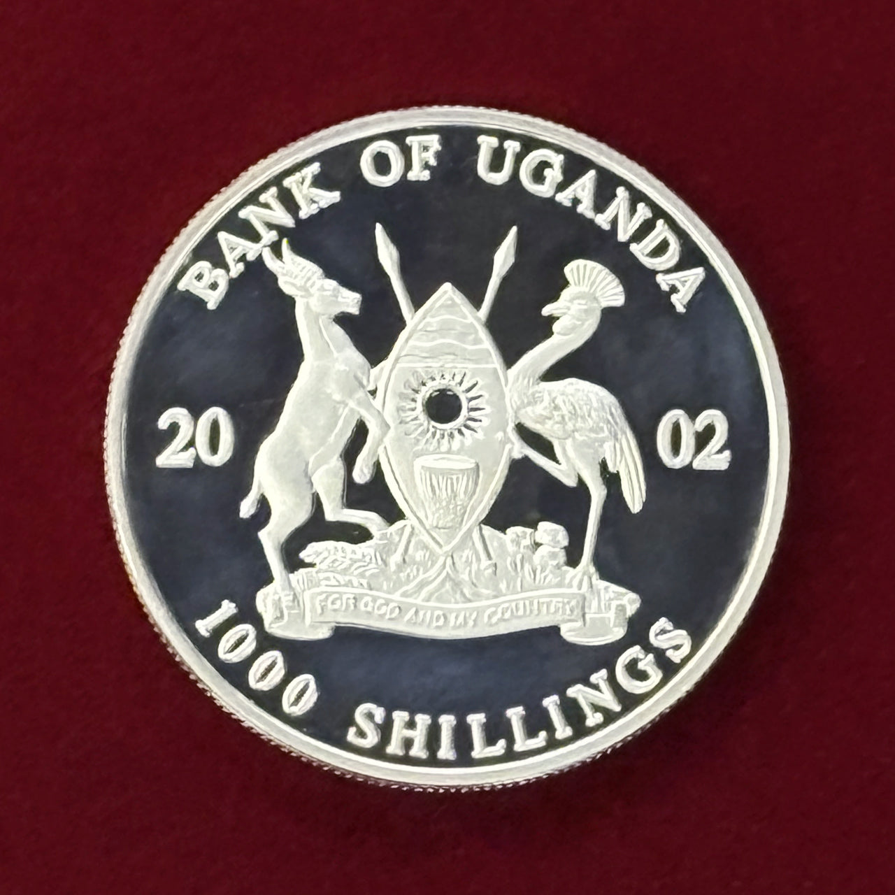 Price Reduced [Uganda] FIFA World Cup Korea/Japan Soccer Ball, 1,000 Shillings, Proof, 2002 [C-0000822]