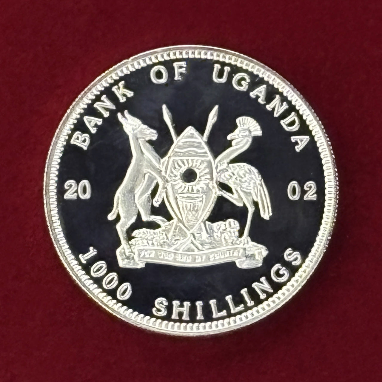 Price Reduced [Uganda] FIFA World Cup Korea/Japan Goal Net 1000 Shillings Proof 2002 [C-0000823]