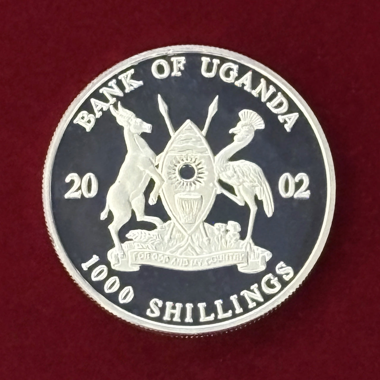 Price Reduced [Uganda] FIFA World Cup Korea/Japan Overhead Kick 1000 Shillings Proof 2002 [C-0000825]