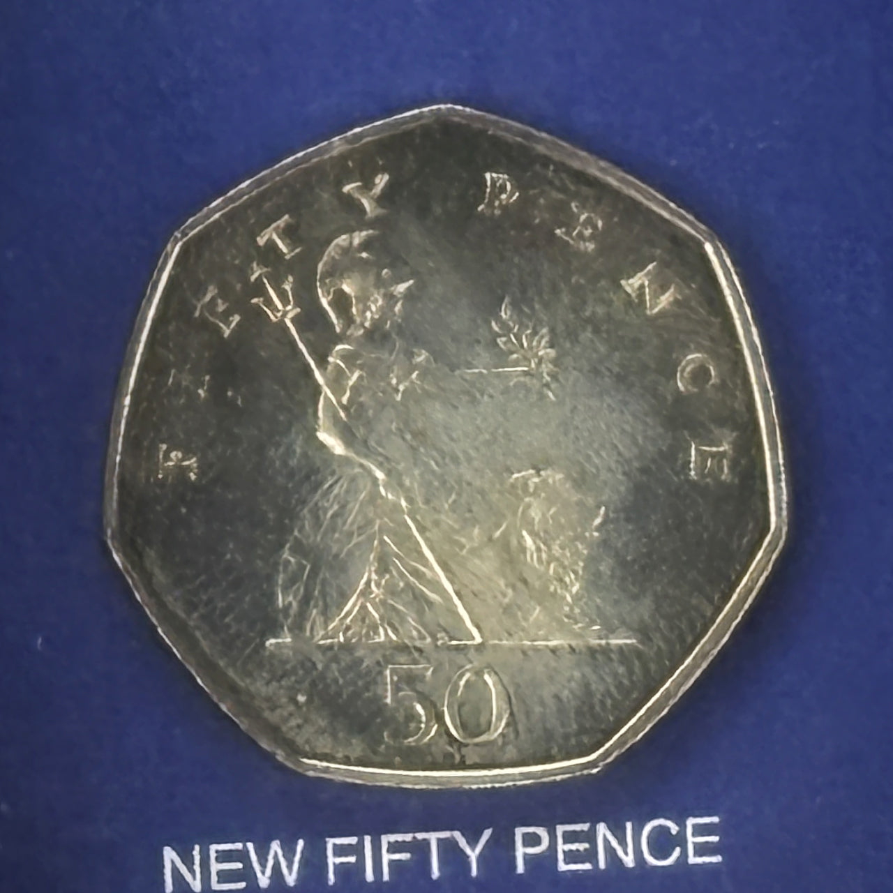 [UK] 50 pence cupronickel coin with Mini Cooper frame and stand set, 1998 [C-0000836]