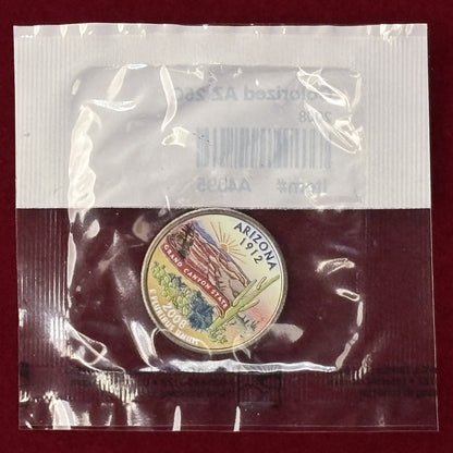 【アメリカ】各州カラープリント 25セント 白銅貨 10枚組 2007-2008［C-0000841］