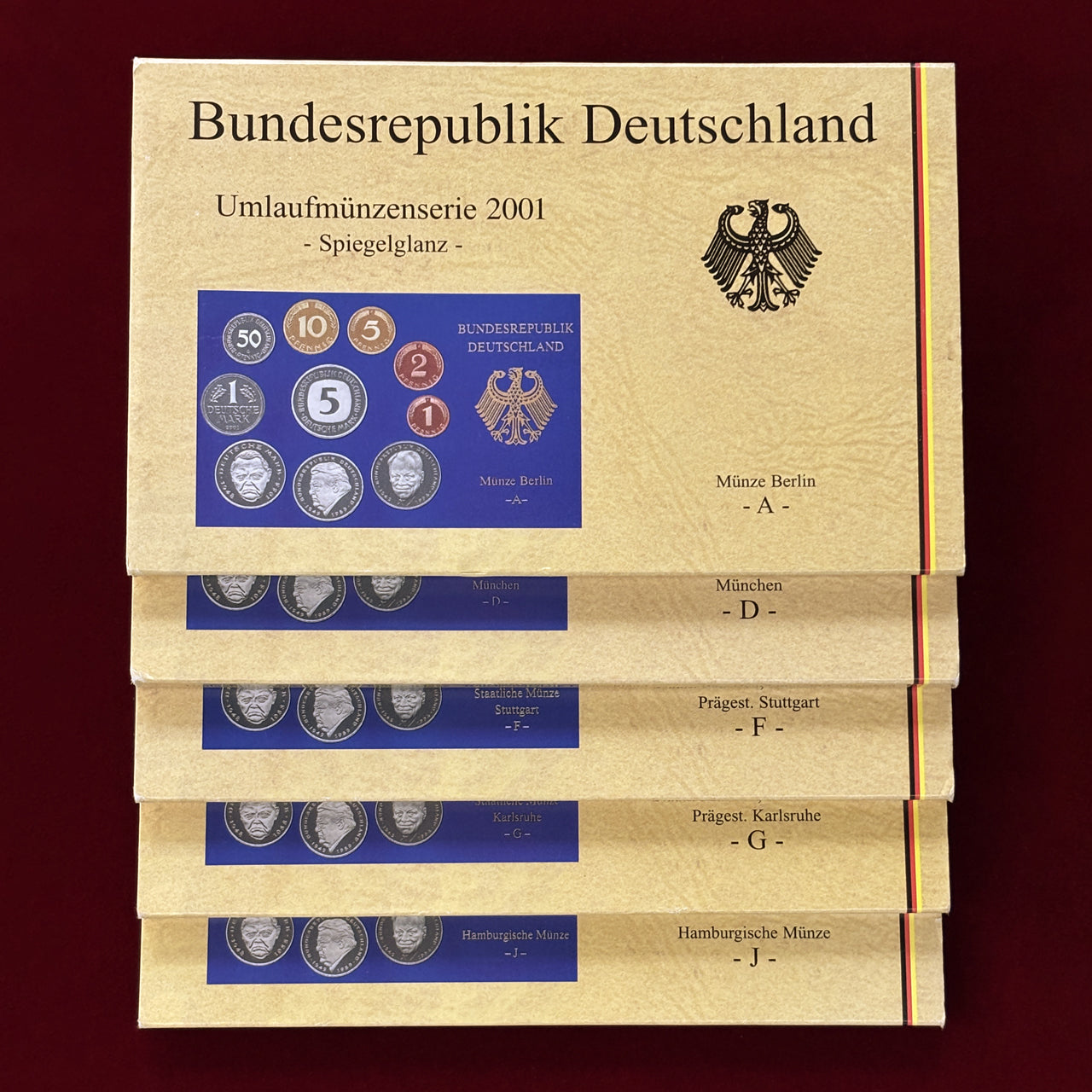 [Germany] Proof Set, 8 sheets, 5 types (total 40 sheets), 2001 [C-0000843]
