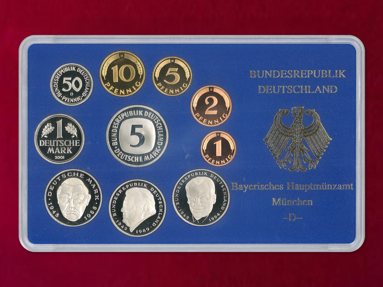 [Germany] Proof Set, 8 sheets, 5 types (total 40 sheets), 2001 [C-0000843]