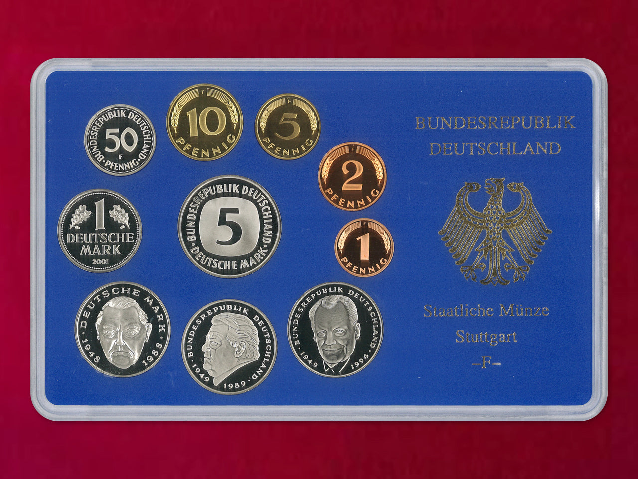 [Germany] Proof Set, 8 sheets, 5 types (total 40 sheets), 2001 [C-0000843]