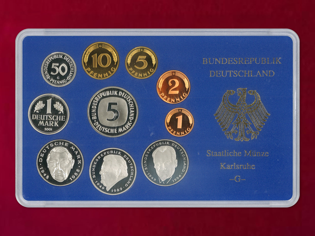 [Germany] Proof Set, 8 sheets, 5 types (total 40 sheets), 2001 [C-0000843]