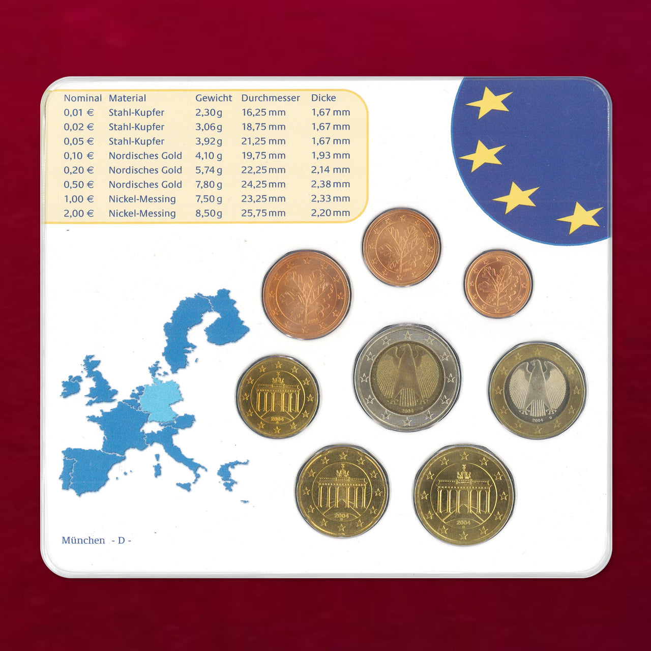 [Germany] Mint Set, 8-piece set, 5 types (total 40 pieces), 2004 [C-0000845]