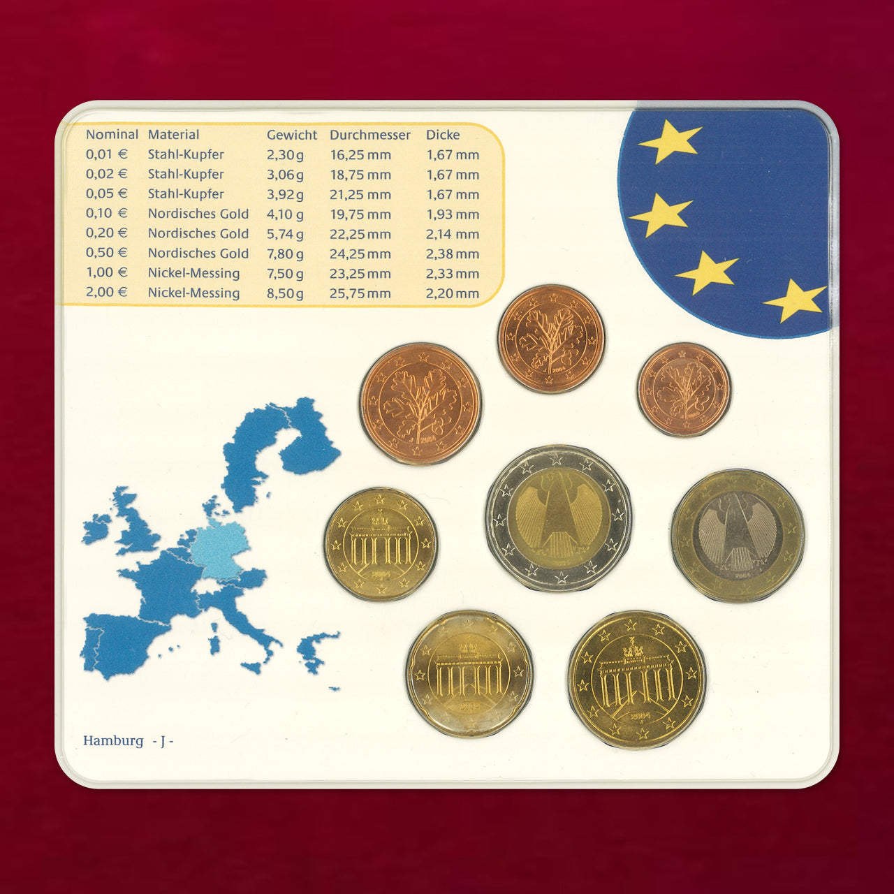 [Germany] Mint Set, 8-piece set, 5 types (total 40 pieces), 2004 [C-0000845]