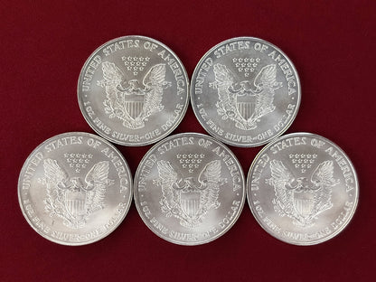 [USA] American Eagle Silver Dollar 1 Dollar Silver Coin, Set of 5, 1997 [C-0000854]