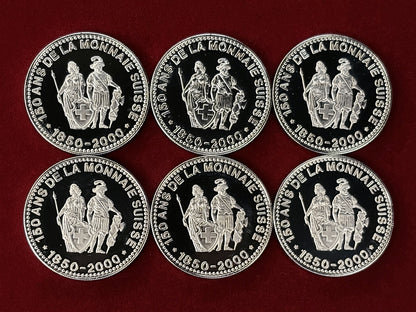 [Swiss] Mint 150th Anniversary Medal Set of 6, 2000 [C-0000856]