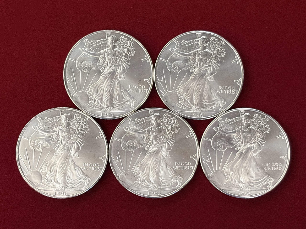 [USA] American Eagle Silver Dollar 1 Dollar Silver Coin, Set of 5, 1997 [C-0000854]