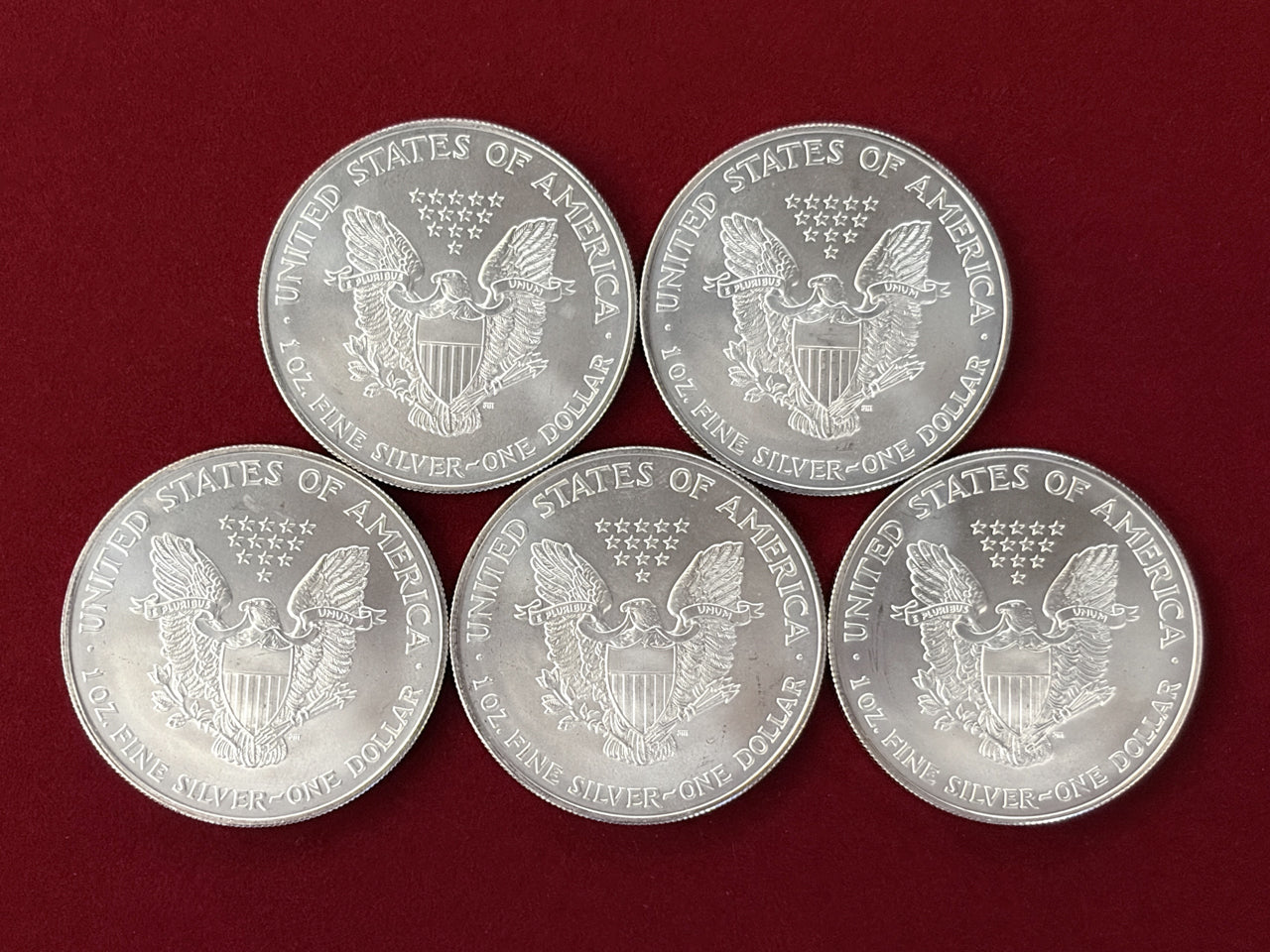 [USA] American Eagle Silver Dollar 1 Dollar Silver Coin, Set of 5, 1997 [C-0000854]