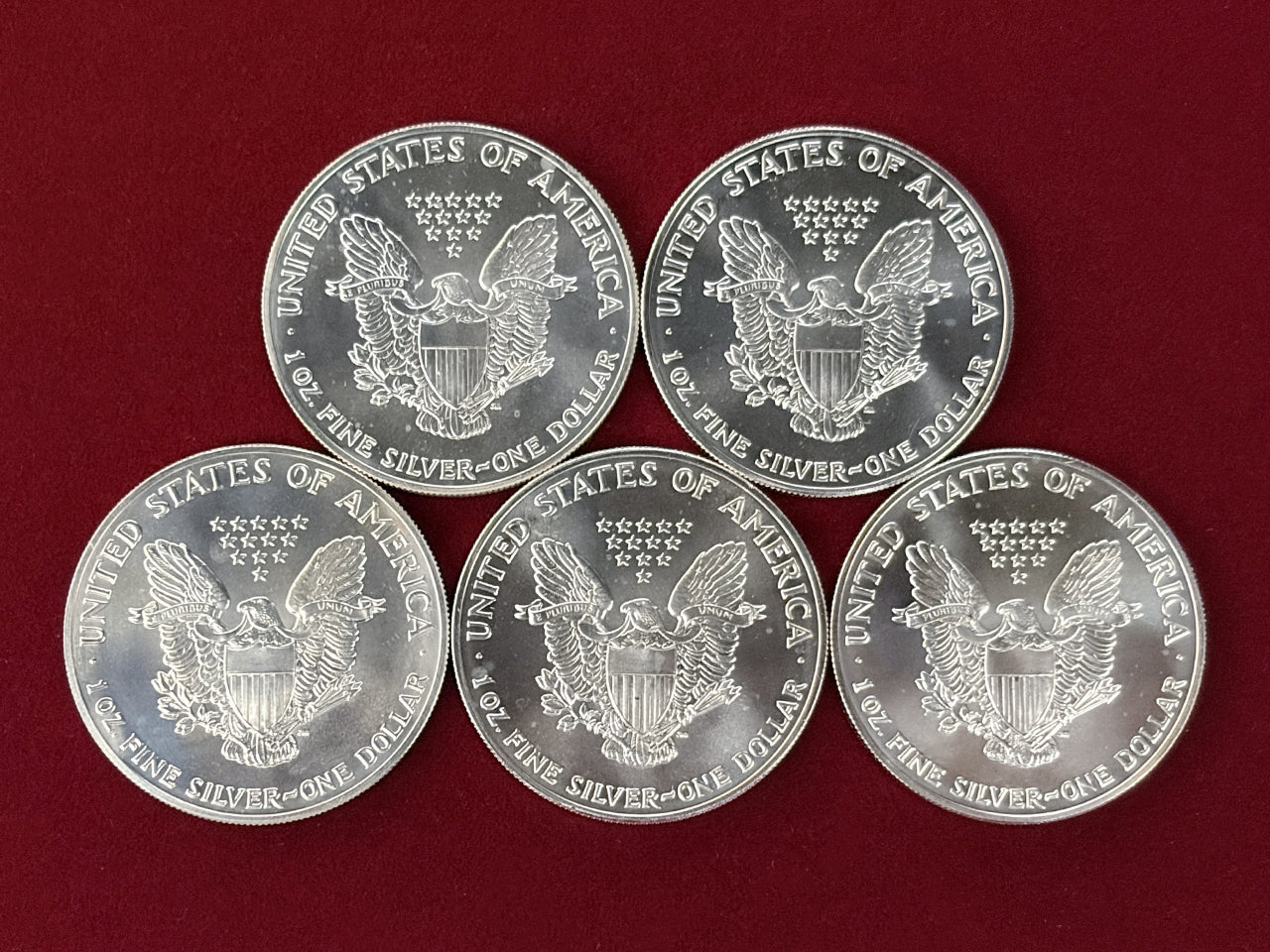 [USA] American Eagle Silver Dollar 1 Dollar Silver Coin, Set of 5, 1997 [C-0000854]