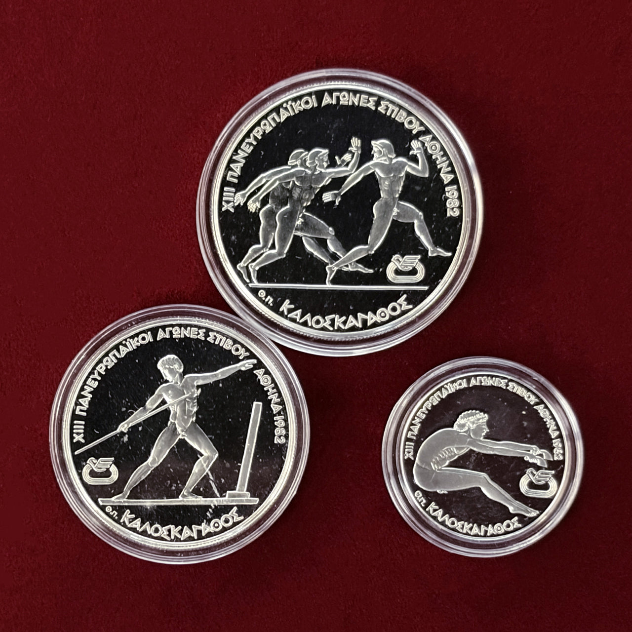 【ギリシャ】第13回ヨーロッパ陸上競技選手権大会記念 プルーフセット 3枚組 1981［C-0000862］