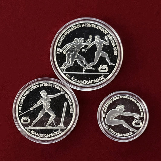 【ギリシャ】第13回ヨーロッパ陸上競技選手権大会記念 プルーフセット 3枚組 1981［C-0000862］