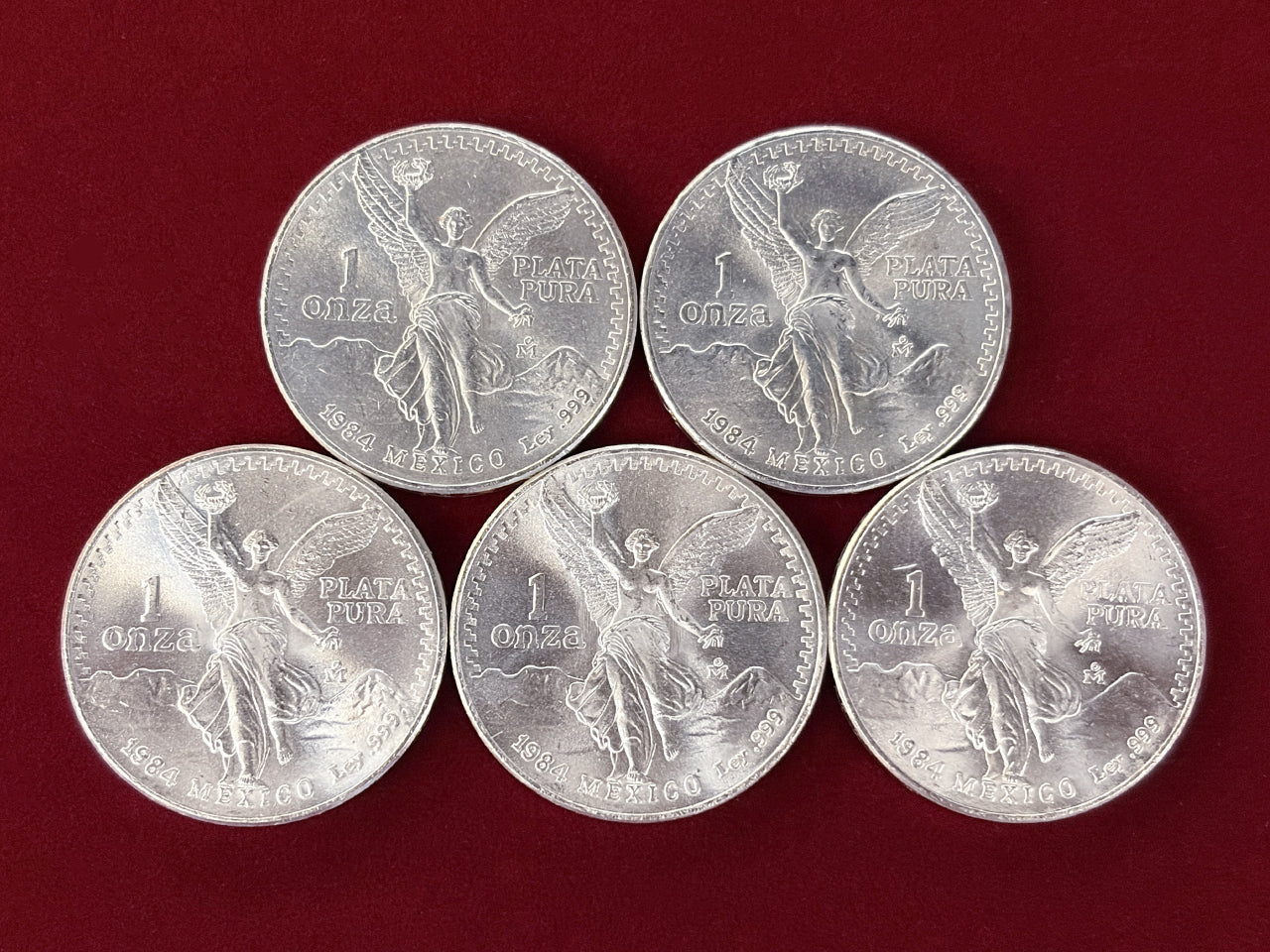 メキシコ】1オンザ リベルタード銀貨 5枚組 1984［C-0000864