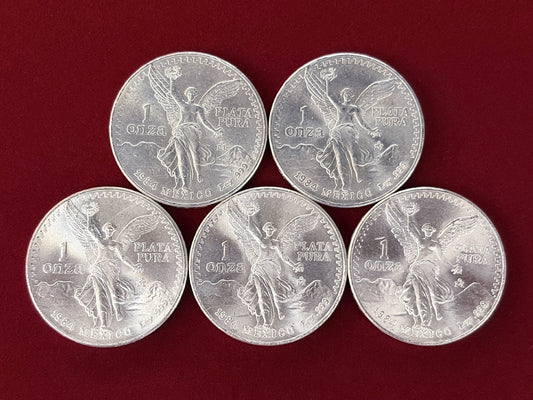 【メキシコ】1オンザ リベルタード銀貨 5枚組 1984［C-0000864］