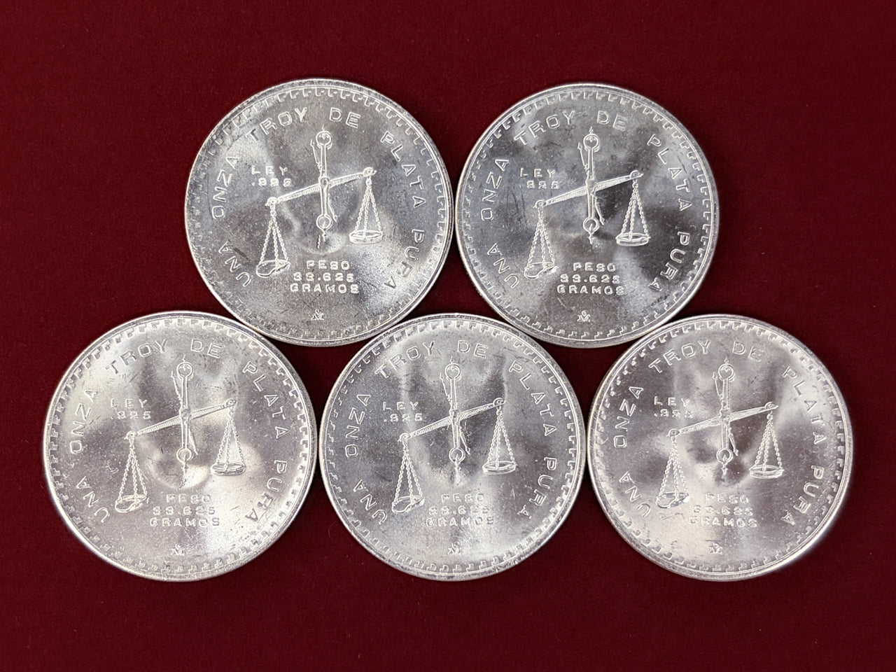 【メキシコ】1オンザ 銀貨 5枚組 1980［C-0000866］