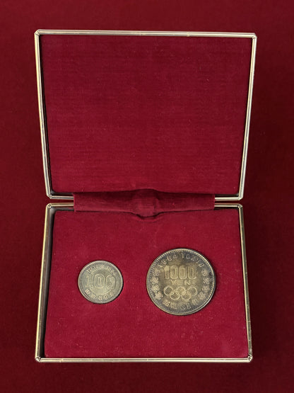 【日本】1964年東京オリンピック記念 銀貨 2枚組 1964(昭和39)［C-0000869］